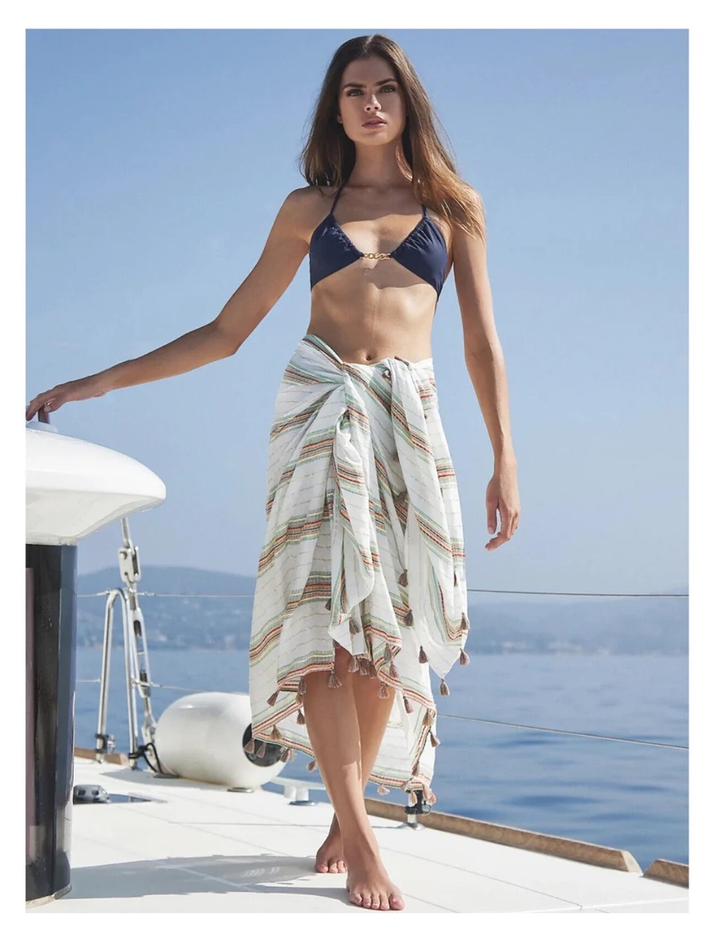NWT PQ Swim Revolve Pareo $114. Tassel Sarong Metallic